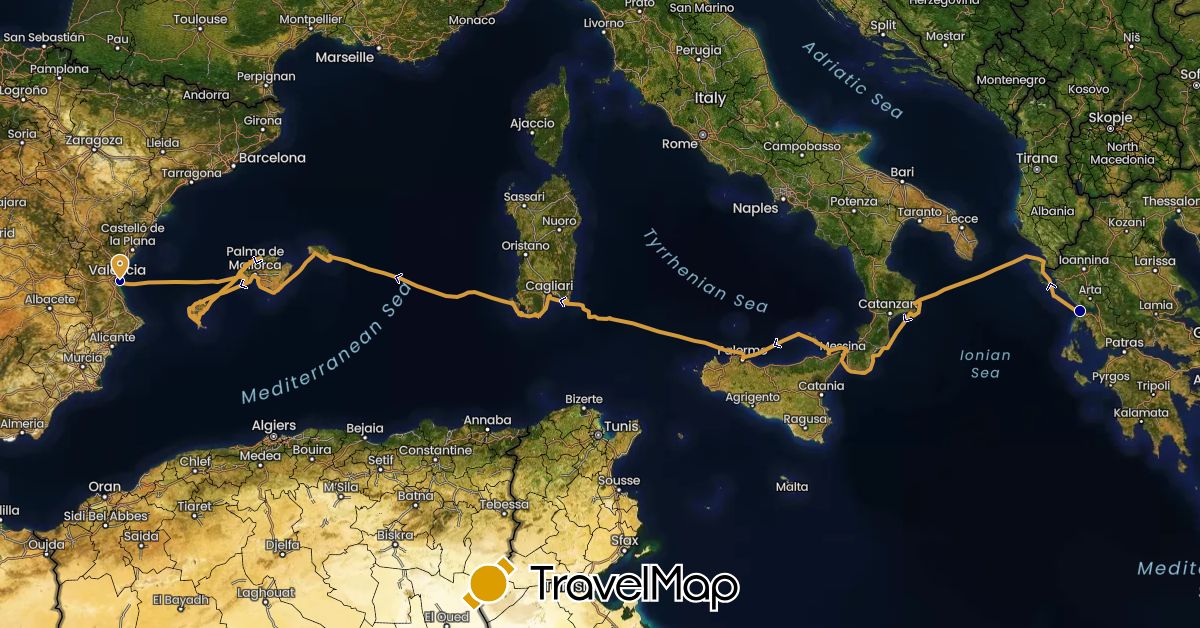 TravelMap itinerary: driving, sv marin in Spain (Europe)