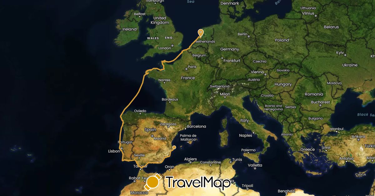 TravelMap itinerary: driving, sv marin in Netherlands (Europe)