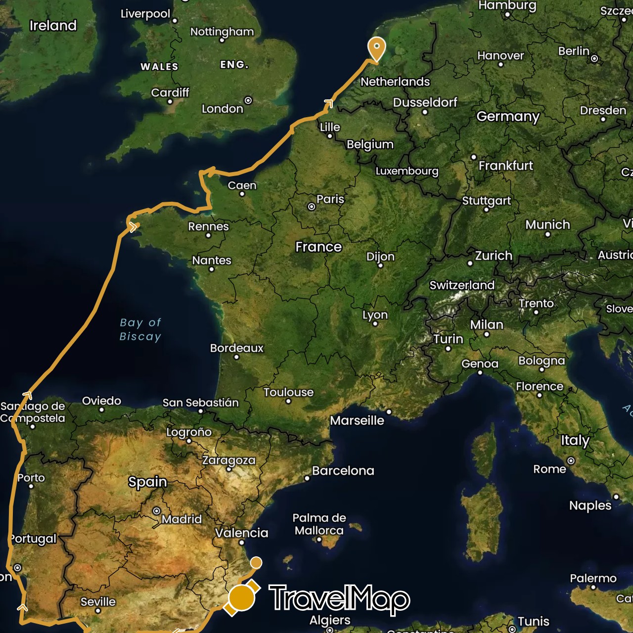 TravelMap itinerary: driving, sv marin in Netherlands (Europe)